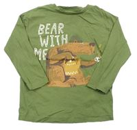 Zelené triko s medvědem Tu