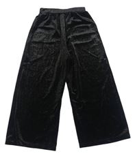Černé třpytivé sametové culottes kalhoty Nutmeg