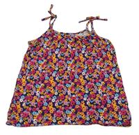 Tmavomodro-barevný kytičkovaný top Matalan 