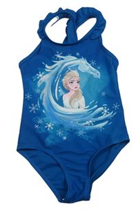 Tmavomodré jednodílné plavky s Elsou Disney