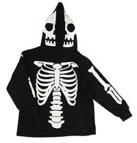 Černá mikina s kostrou a kapucí H&M