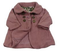 Starorůžový fleecový podšitý kabátek s knoflíky George