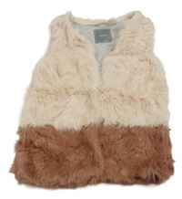 Světlerůžovo-starorůžová kožešinová podšitá vesta Next