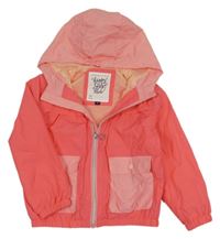 Korálovo-světlerůžová šusťáková jarní bunda s kapucí C&A
