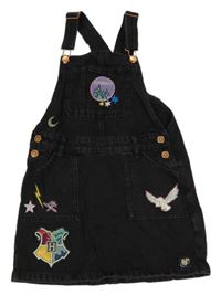 Černé riflové laclové šaty s nášivkami - Harry Potter M&S