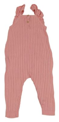 Světlerůžový žebrovaný pletený overal H&M
