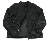 Černá koženková podšitá bunda LC Waikiki