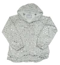 Šedo-stříbrná puntíkatá šusťáková jarní bunda s kapucí Nutmeg