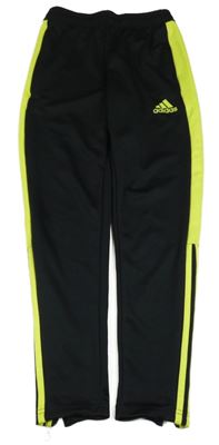 Černo-neonově žluté sportovní kalhoty s logem Adidas