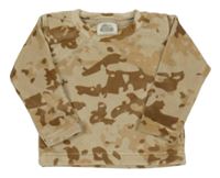 Béžovo-hnědá army plyšová mikina 