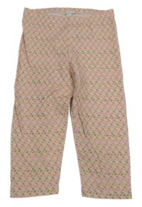 Světlerůžovo-neonové vzorované capri legíny Esprit