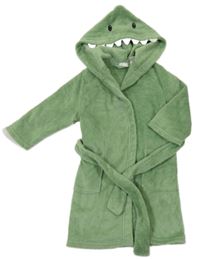 Zelený chlupatý župan se zuby a ostny a kapucí - krokodýl H&M