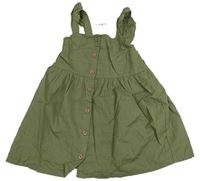 Khaki plátěné propínací šaty H&M