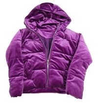 Purpurová sametová zimní bunda s kapucí St. Bernard 