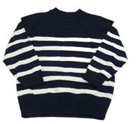 Tmavomodro-bílý pruhovaný svetr Matalan 