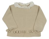 Béžový svetr s volánky 