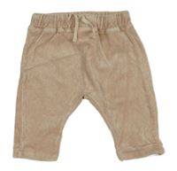 Béžovorůžové sametové kalhoty H&M