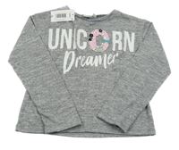 Nové - Šedý svetr s nápisem Matalan