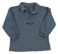 Modrošedá mikina s límečkem a nápisem F&F