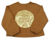 Hnědá mikina s nápisem Zara