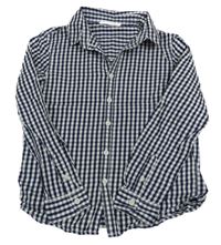 Tmavomodro-bílá kostičkovaná košile MNG 