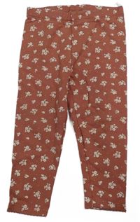 Starorůžové legíny s kytičkami C&A