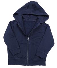 Tmavomodrá propínací mikina s kapucí George 