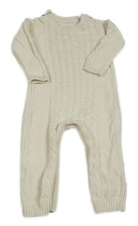 Smetanový vzorovaný pletený overal George