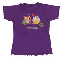 Fialové tričko se sovičkami Nakedshirt 