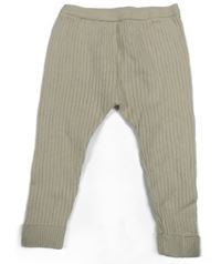 Béžové žebrované pletené kalhoty Nutmeg