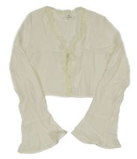 Smetanové bolerko s krajkou a rozšířenými rukávy H&M