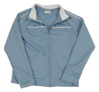Modrošedá propínací sportovní mikina s proužky H&M
