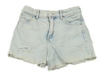 Světlemodré riflové roztřepené kraťasy H&M