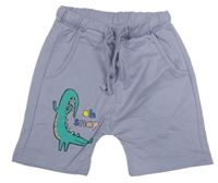 Levandulové teplákové kraťasy s krokodýlem George 