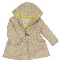 Béžová šusťáková jarní parka s puntíky a kapucí Nutmeg