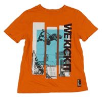 Oranžové tričko s potiskem C&A