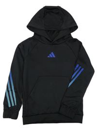 Černá sportovní mikina s logem a kapucí Adidas
