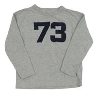 Šedé melírované triko s číslem H&M