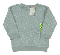 Nové - Zelenošedá květovaná mikina Primark