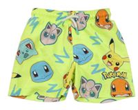 Neonově zelené plážové kraťasy s pokémony Primark 