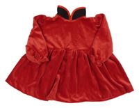 Červené sametové šaty s límečkem Mothercare