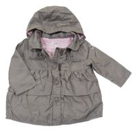 Béžová šusťáková podzimní parka s odepínací kapucí S. Oliver