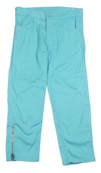 Světletyrkysové capri rifle H&M