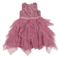 Starorůžové tylové šaty s flitry PRIMARK