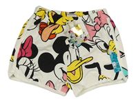 Bílé teplákové kraťasy s Minnie a Mickey s kamarády PRIMARK