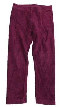 Vínové žebrované sametové legíny Matalan