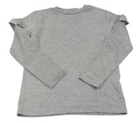 Šedé melírované úpletové mikinotriko s volánky Matalan