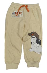Nové - světlebéžové tepláky s medvídky a pandou - We Bare Bears PEPCO