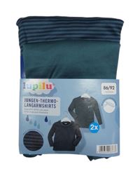 Nové - 2x - Thermo triko - Tmavošedé, tmavomodro/šedé pruhované lupilu