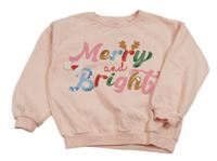 Broskvová oversize mikina s nápisy s flitry F&F